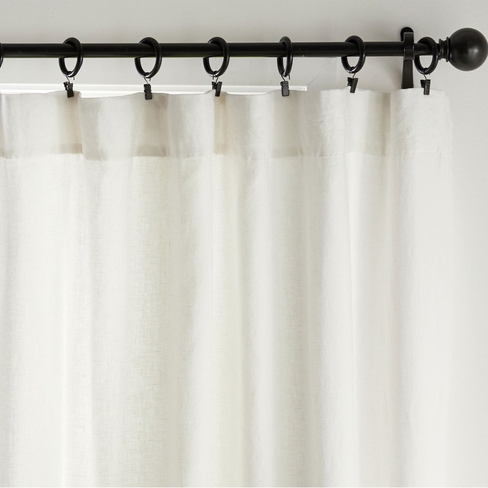 NEW Pottery Barn 3 in 1 Pole Top Belgian Flax Linen Curtain With Blackout Lining - Picture 7 of 8